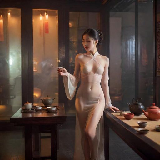 广佛品茶上课茶艺师表演场景