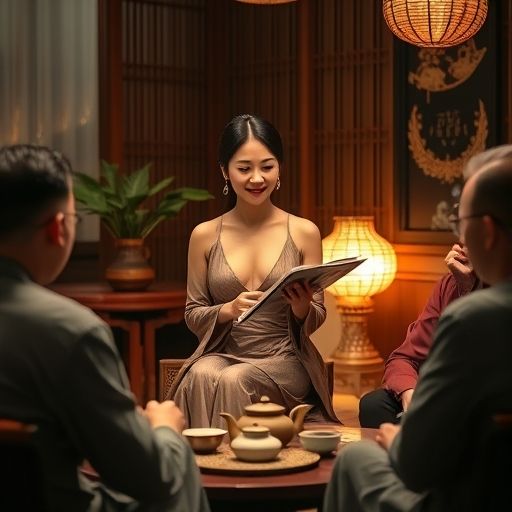 茶艺师与茶友互动