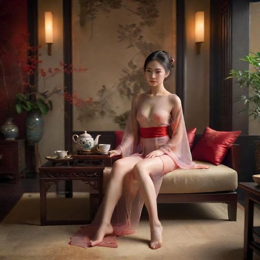 广州高端会所内的精致茶艺