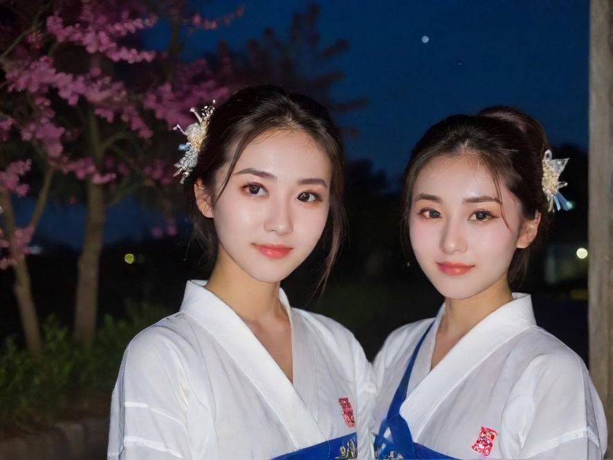 广州夜场气氛，霓虹灯光闪烁，呈现出赛博朋克风格的城市天际线。