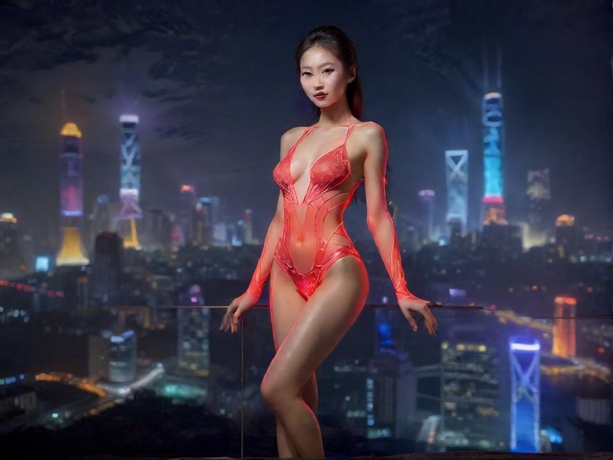 城市夜景，灯火辉煌，充满活力