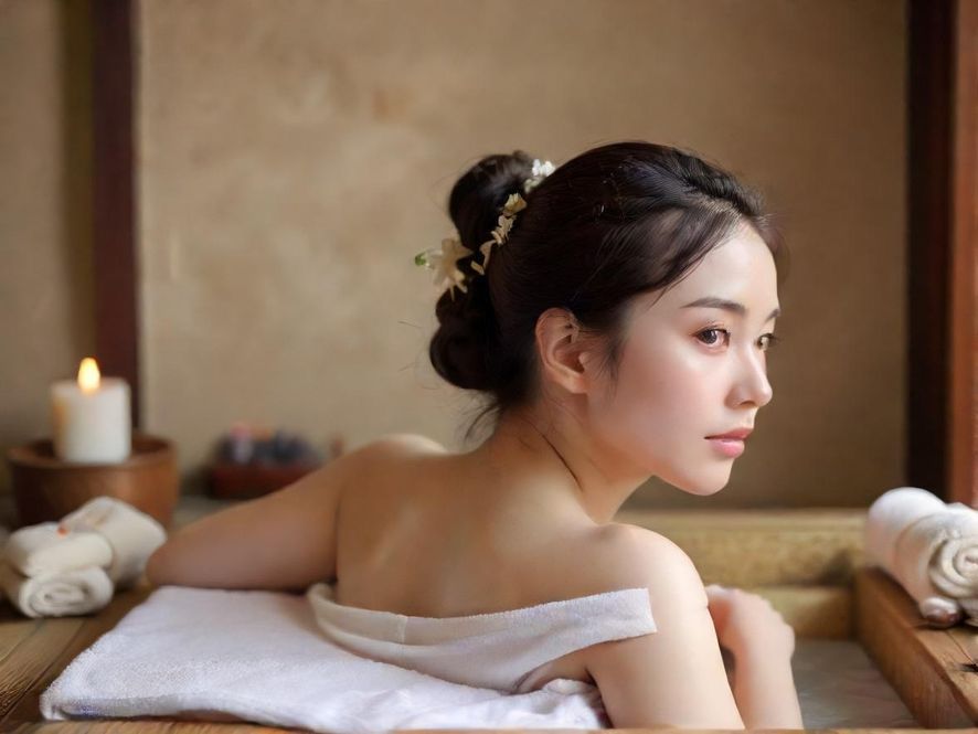 一个温馨舒适的SPA包间，柔和的灯光营造出放松的氛围。