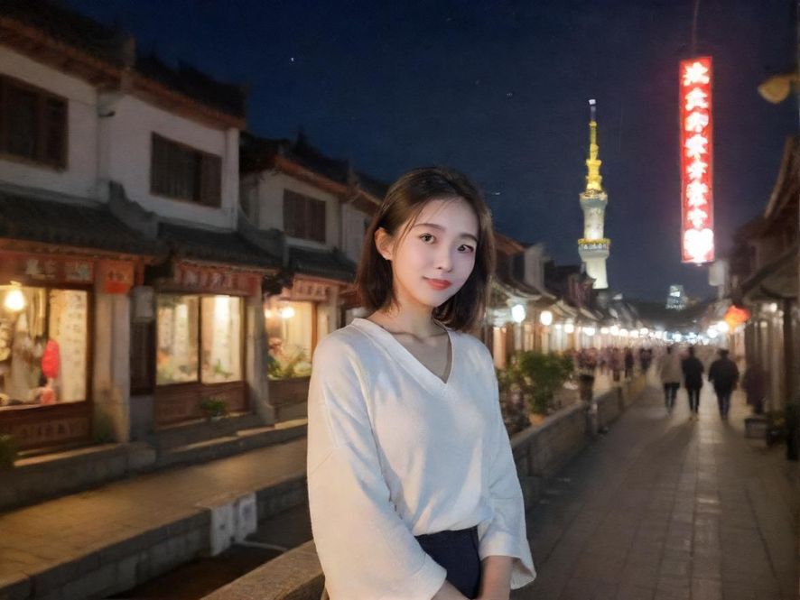 城市夜场会所的霓虹灯光氛围