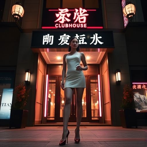 白云区某休闲会所的夜景入口