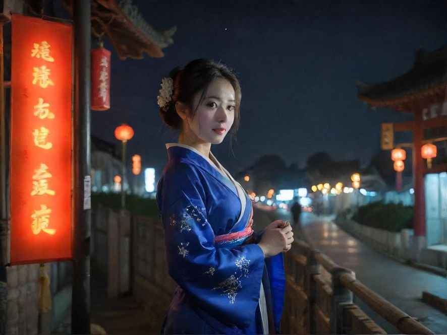 深圳璀璨夜景，高楼林立，光影交错，充满活力与神秘感