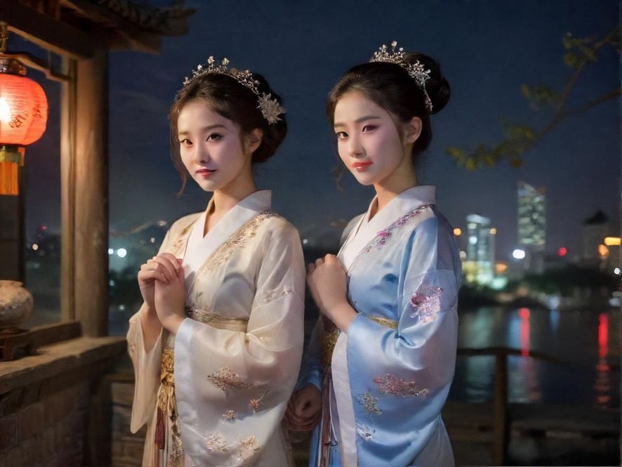 夜晚街头一角的神秘霓虹