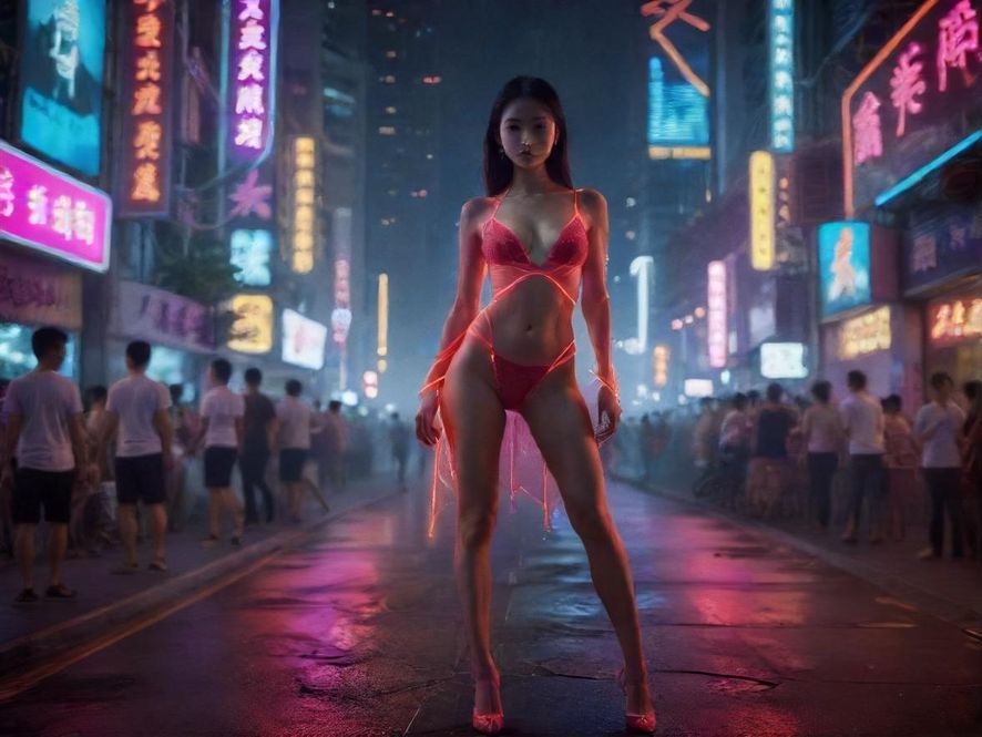 深圳中圈大圈夜场街景