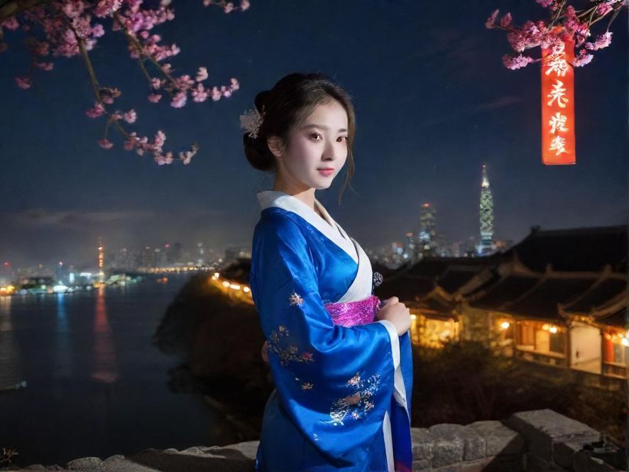 深圳夜晚的城市天际线