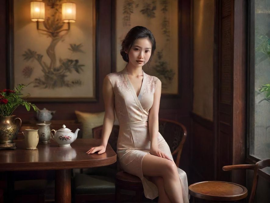 广州私密茶社内部一角