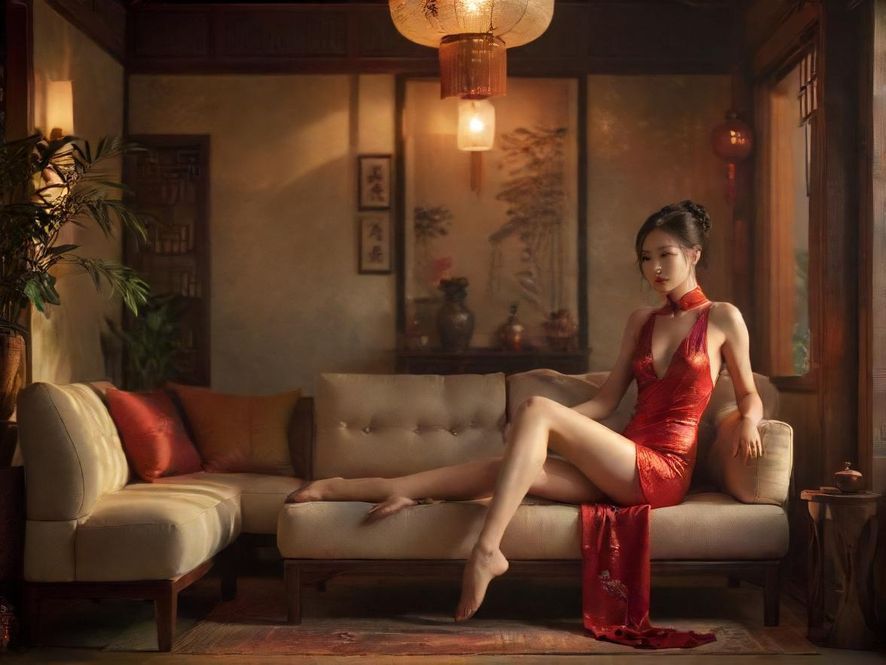 一个舒适私密的休闲空间，光线柔和