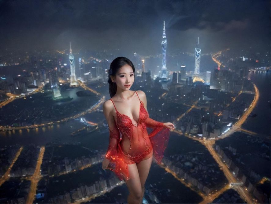 广州城市夜景俯瞰
