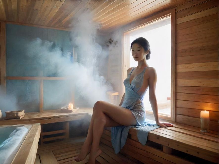 蒸汽缭绕的桑拿房，带来放松身心的体验