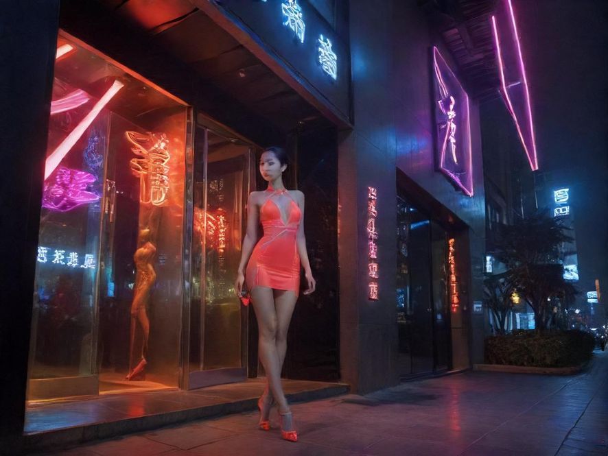 深圳qm梦媛馆入口夜景