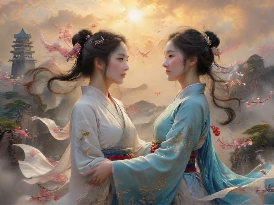 窗边朦胧的女性背影