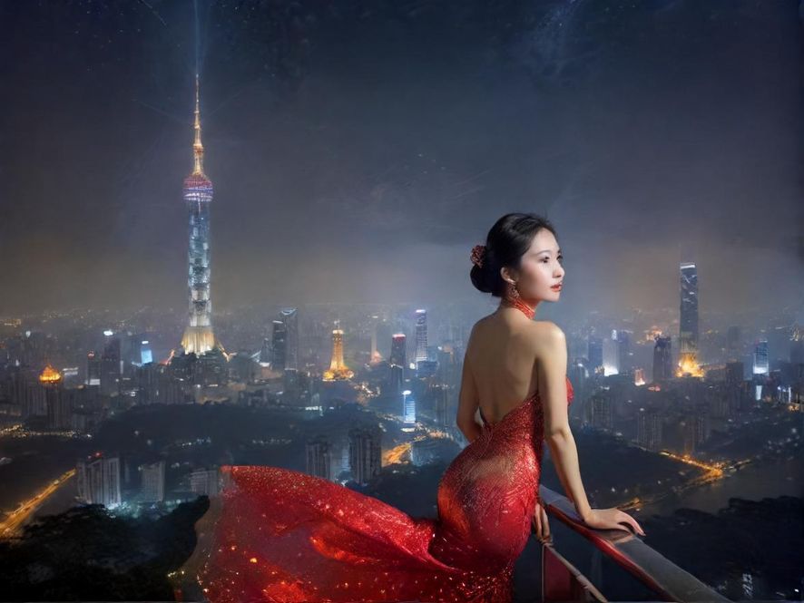广州璀璨的城市夜景