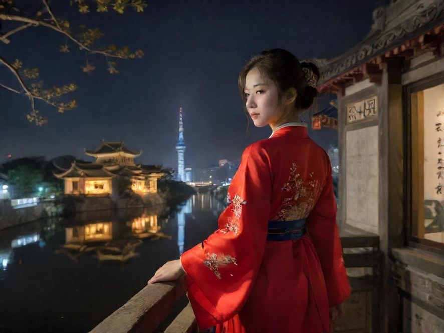 城市夜景下的城市脉络
