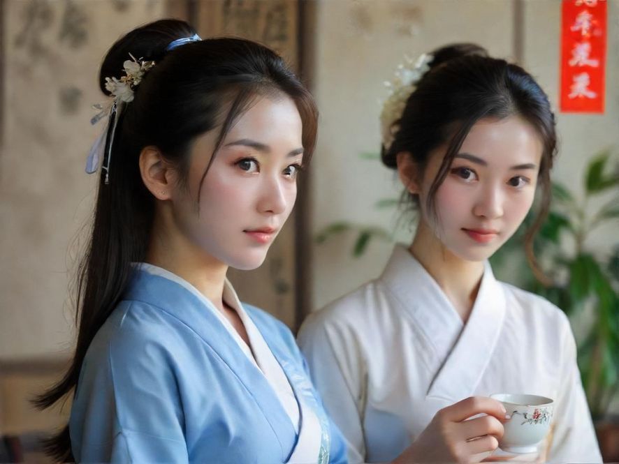 精致茶具在柔和灯光下的休闲空间