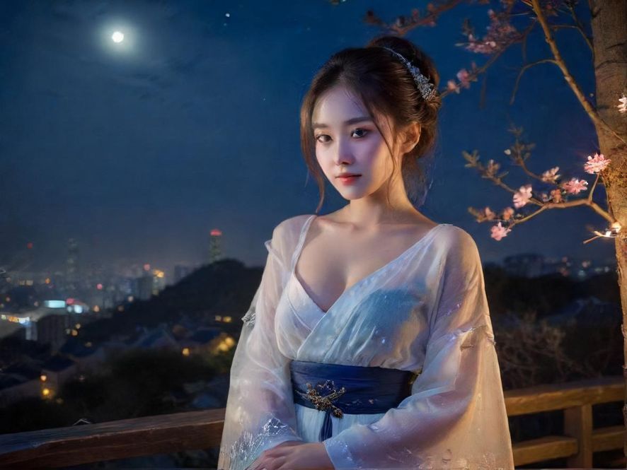 夜场灯火辉煌场景