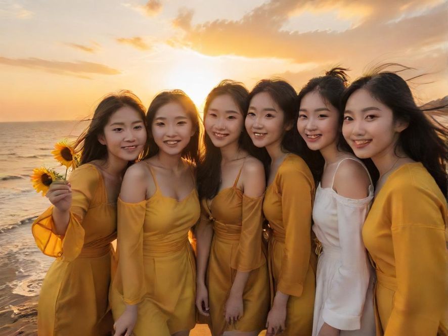 葵花浦典北海海岸线日落美景