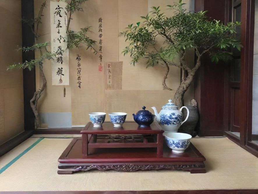 一位气质温婉的茶艺师在私密茶室中,柔和的光线勾勒出她优雅的身影,正为客人精心准备茶点。