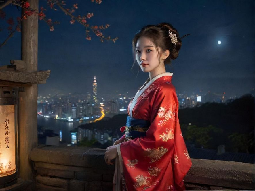 一位女士在花社区官网qm的指引下,惊喜地发现了城市夜景中的新奇娱乐项目